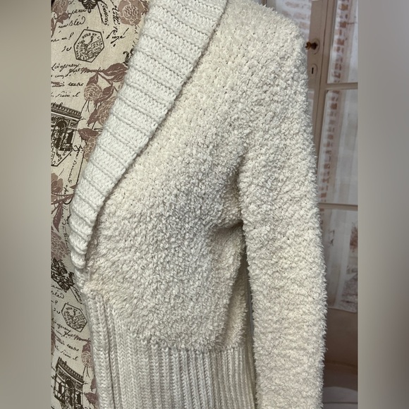 🛍️CAT & JACK Ivory boucle and ribbed knit cardigan sweater size XL. - Picture 4 of 11